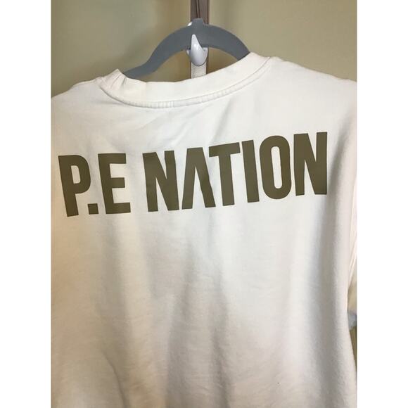 P. E Nation Women Sweatshirt Sz. XS  Cream/ Gold EUC Sporty Casual Comfortable - Picture 4 of 14